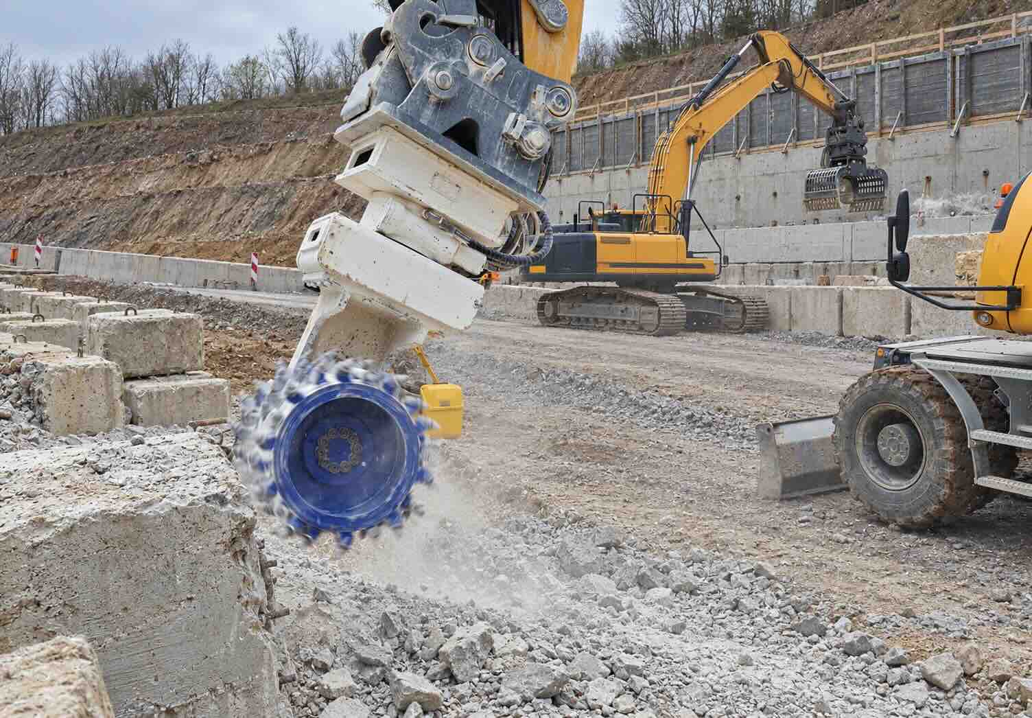Fraise universelle ES pour pelle sur chantier